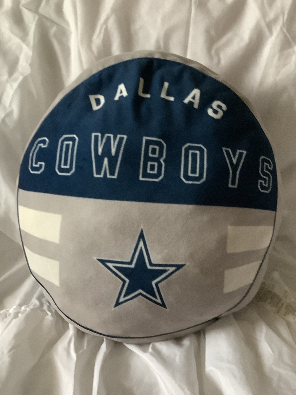 NFL Dallas Cowboys Round Accent Pillow - Blue, Gray, White